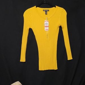 INC.- Fitted ribbed zip up Sweater-extra Small-new with tags